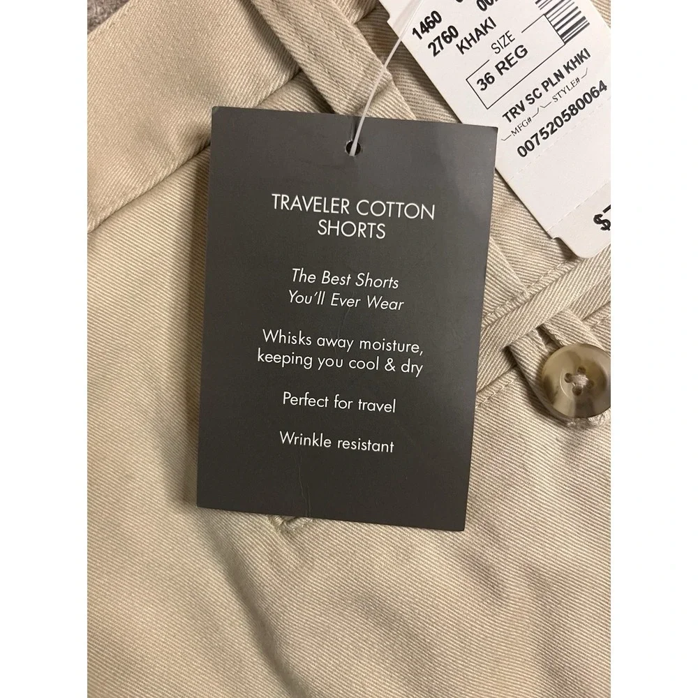 Jos. A. Bank Men's Khaki Shorts Traveler's Collection Size 36 Preppy NWT A2-21